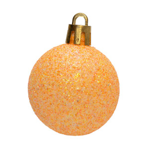 Набір ялинкових іграшок - кулі, 39 шт, D4-8 см, помаранчевий, мікс, пластик (892661)
