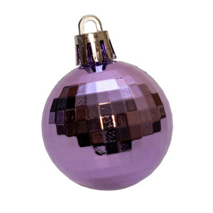 Набір ялинкових іграшок - кулі, 89 шт, D4 см, D6 см, бузковий, мікс, пластик (892678)