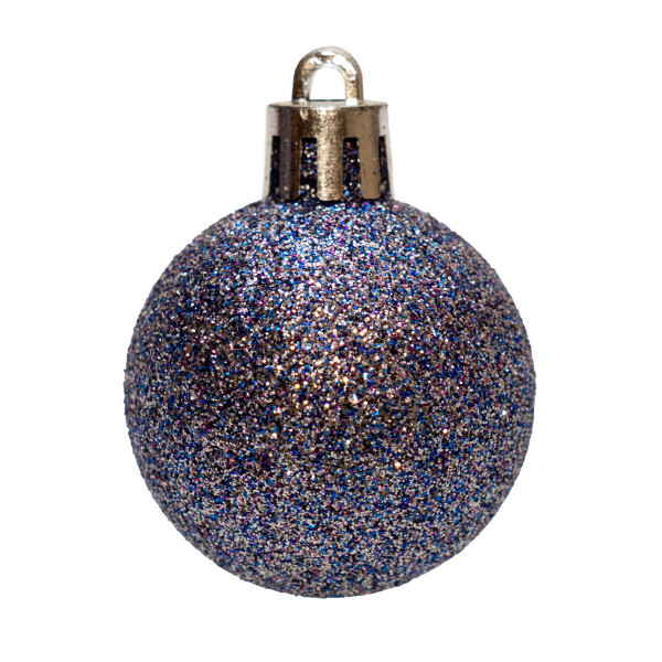 Набір ялинкових іграшок - кулі, 89 шт, D4 см, D6 см, бузковий, мікс, пластик (892678)