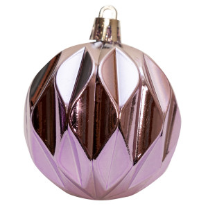Набір ялинкових іграшок - кулі, 89 шт, D4 см, D6 см, бузковий, мікс, пластик (892678)
