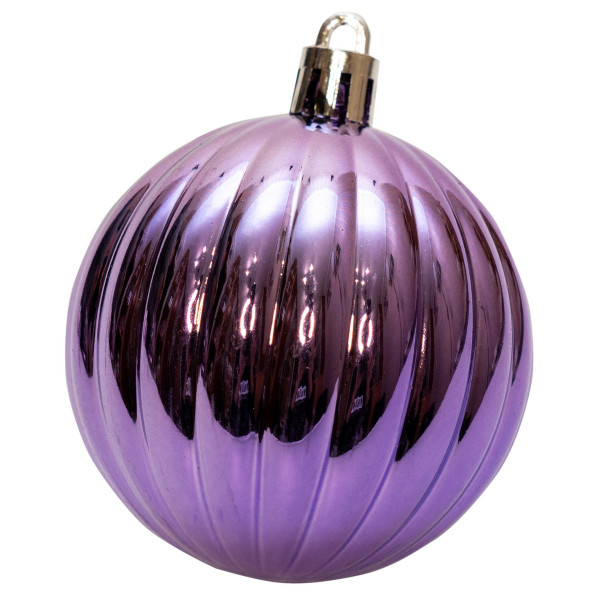 Набір ялинкових іграшок - кулі, 89 шт, D4 см, D6 см, бузковий, мікс, пластик (892678)