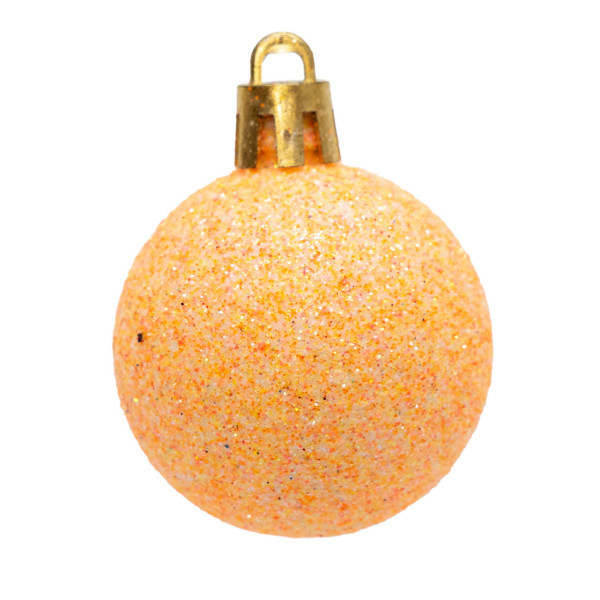 Набір ялинкових іграшок - кулі, 89 шт, D4 см, D6 см, помаранчевий, мікс, пластик (892685)