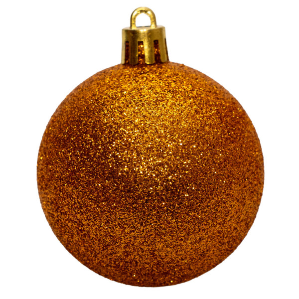 Набір ялинкових іграшок - кулі, 89 шт, D4 см, D6 см, помаранчевий, мікс, пластик (892685)