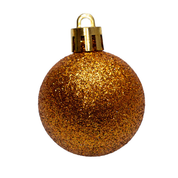 Набір ялинкових іграшок - кулі, 89 шт, D4 см, D6 см, помаранчевий, мікс, пластик (892685)