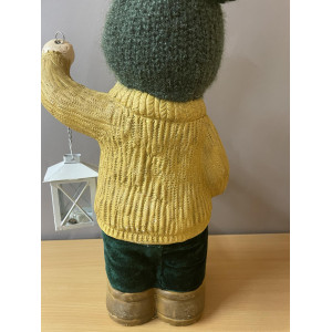 УЦІНКА!!! Декоративна фігурка - Хлопчик з ліхтариком, 23,5x15,5x39,5 см, жовтий із зеленим, магнезія (920012-1)