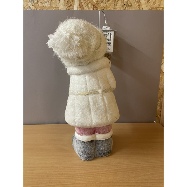 УЦІНКА!!! Декоративна фігурка - Дівчинка з ліхтариком, 17x18,5x40 см, білий з рожевим, магнезія (920104)