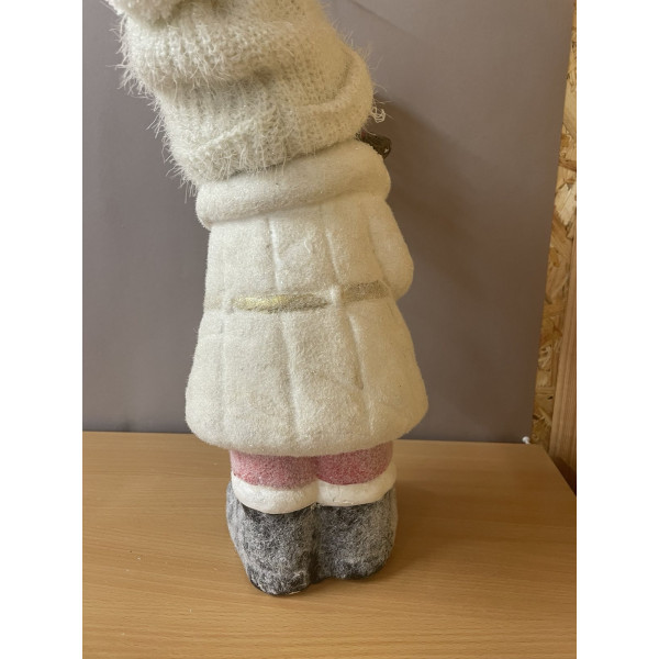 УЦІНКА!!! Декоративна фігурка - Дівчинка з ліхтариком, 17x18,5x40 см, білий з рожевим, магнезія (920104)