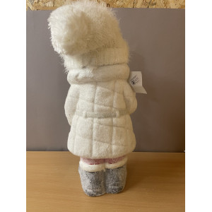 УЦІНКА!!! Декоративна фігурка - Дівчинка зі сніжкою, 19,5x16x41 см, білий з рожевим, магнезія (920166)