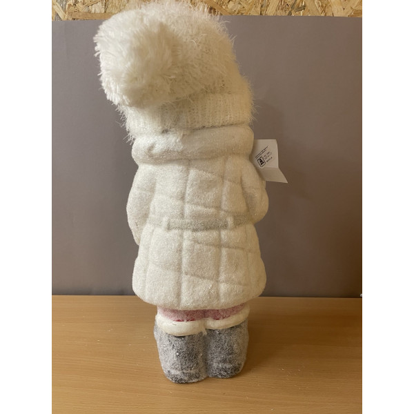 УЦІНКА!!! Декоративна фігурка - Дівчинка зі сніжкою, 19,5x16x41 см, білий з рожевим, магнезія (920166)