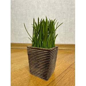 Штучна рослина в горщику - зелена травка, зелений, 15 см, пластик (960347)