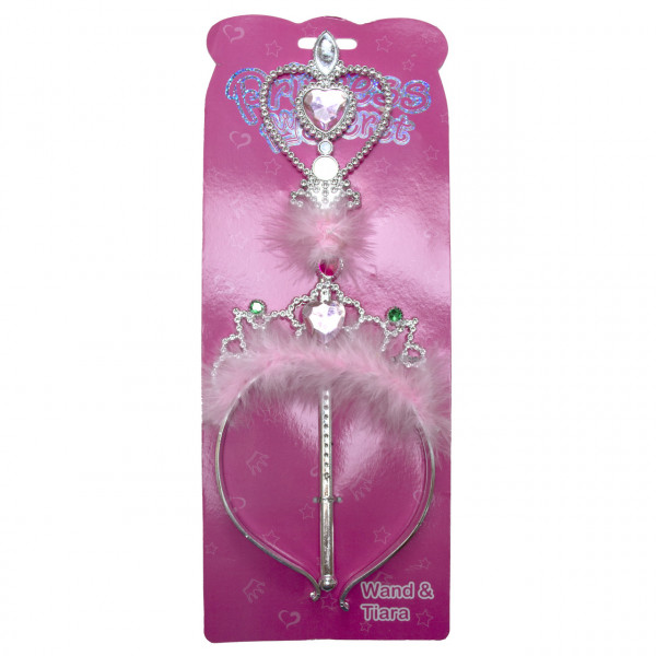 Тіара та чарівна паличка, 14,5х32см, червоне серце-зелені вкраплення (DRW-149-4)