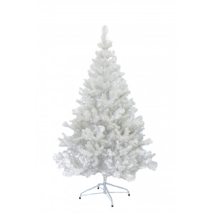 Ялинка штучна - Мішель, 150 см, з 2 частин, металева ніжка, ялинка, біло-прозорий з сріблястим, ПВХ (МКМ-150)