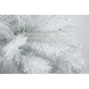 Ялинка штучна - Патрисія, 180 см, з 2 частин, металева ніжка, сосна, білий з сріблястим, ПВХ (МПВ-180)