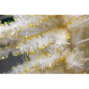 Ялинка штучна - Валерія, 180 см, з 2 частин, металева ніжка, білий з золотистим, ПВХ (МВК-180)