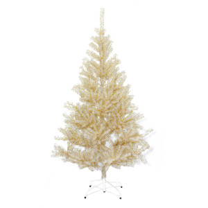Ялинка штучна - Валерія, 180 см, з 2 частин, металева ніжка, білий з золотистим, ПВХ (МВК-180)