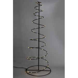 Світлодіодна декорація - Ялинка, 60x22x22 см, 80л, чорний, теплий білий, метал, IP44 (141042)