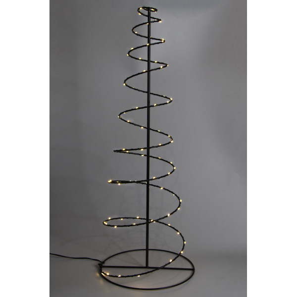 Світлодіодна декорація - Ялинка, 60x22x22 см, 80л, чорний, теплий білий, метал, IP44 (141042)