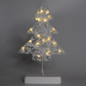 Світлодіодна декорація - Ялинка на підставці, 17,7x6x30 см, 20л, білий, теплий білий, IP20 (141097)