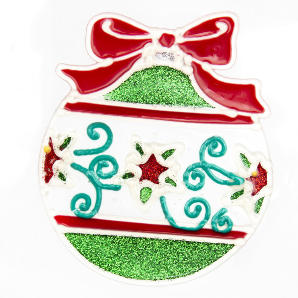 Новорічна наклейка на вікно, 15x15 см, зелений, ПВХ (160302-1) для декору та інтер'єру (160302-1)