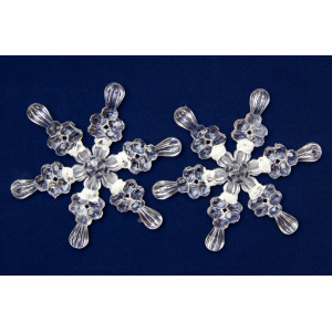 Набір ялинкових іграшок - акрилові сніжинки, 2 шт, 11 см, сріблястий, акрил (200589)