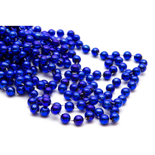 Намисто на ялинку, пластик, 10 мм/8 м, синє (250041)