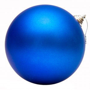 Ялинкова іграшка - куля, D15 см, синя, матова пластик (250188)