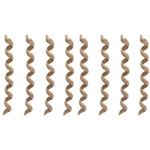 Набір ялинкових іграшок - Спіраль, 8 шт, 20 см, шампань, гліттер, пластик (250386)