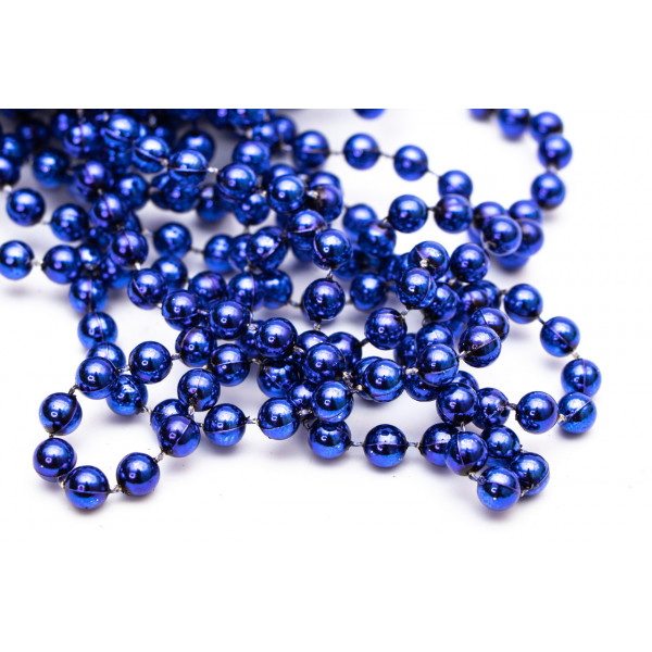 Намисто на ялинку, пластик 6 мм/6 м, синій, пластик (250492)