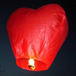 Повітряний китайський ліхтарик (для запуску зі свічкою), червоний, 38×70×102 см (401123)