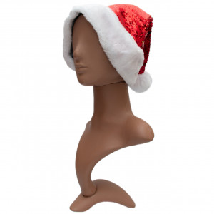 Новорічний карнавальний ковпак, 43 см, червоний, поліестер (462742)