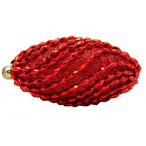 Ялинкова іграшка у формі оливи, 12 см, червоний, пінопласт, пластик (661473-11)