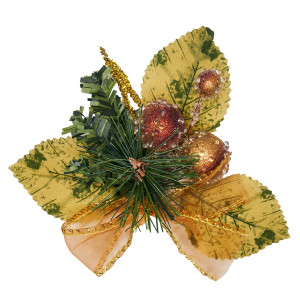4 хвойних гілочки з листочками та ягодами, 8x11 см (470570)