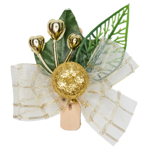 6 хвойних гілочок з листочками та ягодами на прищіпках, 6x8 см (470549)