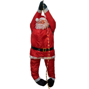 Новорічна світлодіодна декорація - Санта (Дід Мороз) на мотузці, 120 см, L 2 м, червоний, дюралайт, IP44 (810047)