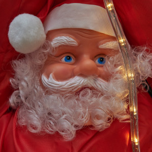 Новорічна світлодіодна декорація - Санта (Дід Мороз) на мотузці, 120 см, L 2 м, червоний, дюралайт, IP44 (810047)