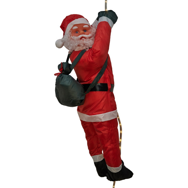 Новорічна світлодіодна декорація - Санта (Дід Мороз) на мотузці, 90 см, L 1,5 м, червоний, дюралайт, IP44 (810054)