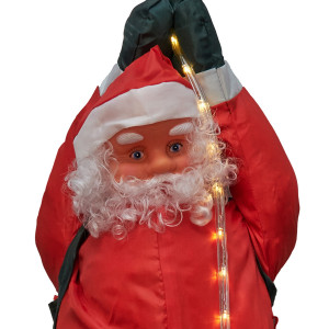 Новорічна світлодіодна декорація - Санта (Дід Мороз) на мотузці, 90 см, L 1,5 м, червоний, дюралайт, IP44 (810054)