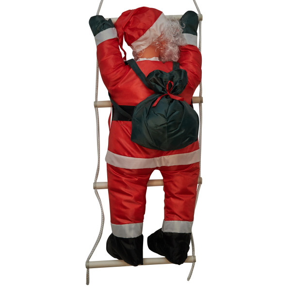 Вуличний декор Санта (Дід Мороз) 60 см, на драбині 0,9 м (810078)