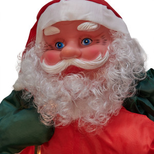 Новорічна світлодіодна декорація - Санта (Дід Мороз) на гойдалці, 90 см, L 1,5 м, червоний, дюралайт (810221)