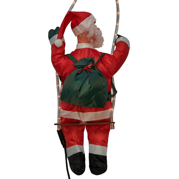 Новорічна світлодіодна декорація - Санта (Дід Мороз) на гойдалці, 60 см, L 1 м, червоний, дюралайт (810238)