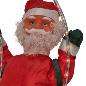 Новорічна світлодіодна декорація - Санта (Дід Мороз) на гойдалці, 60 см, L 1 м, червоний, дюралайт (810238)