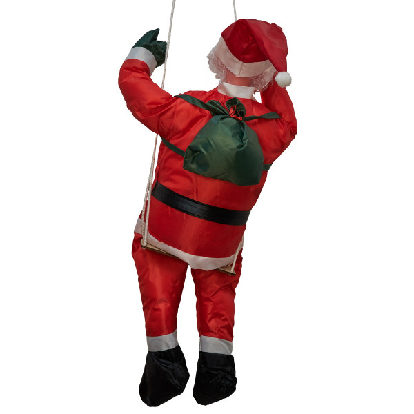 Вуличний декор Дід мороз 90 см, на гойдалці (810276)