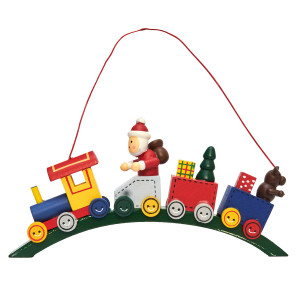 Декоративна фігурка - Паровозик, 16x8 см, різнокольоровий, дерево (060443)