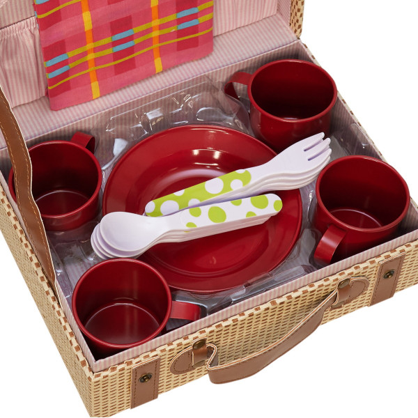 Набір ігрового посуду - пікнік, 26x19,5x10 см, червоний (CH22006)