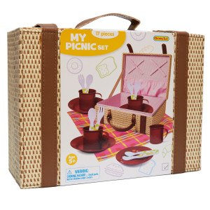 Набір ігрового посуду - пікнік, 26x19,5x10 см, червоний (CH22006)