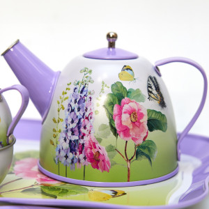 Набір ігрового посуду - чайний Метелик, 15 шт, 31x20,5x9 см, різнокольоровий, бляшаний (CH41025)