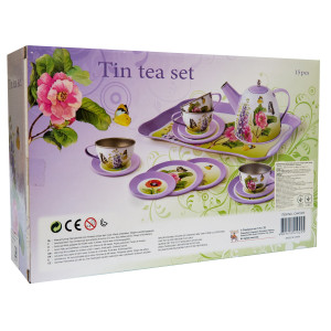 Набір ігрового посуду - чайний Метелик, 15 шт, 31x20,5x9 см, різнокольоровий, бляшаний (CH41025)