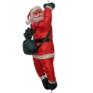 Новорічна декорація Санта (Дід Мороз) 90 см, на мотузці 1,8 м (810023)