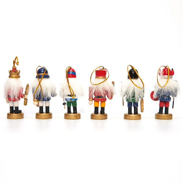 Набір ялинкових іграшок - дерев'яні солдатики, 6 шт, 20x8 см, різнокольоровий, дерево ( 060351)