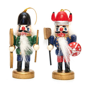 Набір ялинкових іграшок - дерев'яні солдатики, 6 шт, 20x8 см, різнокольоровий, дерево ( 060351)